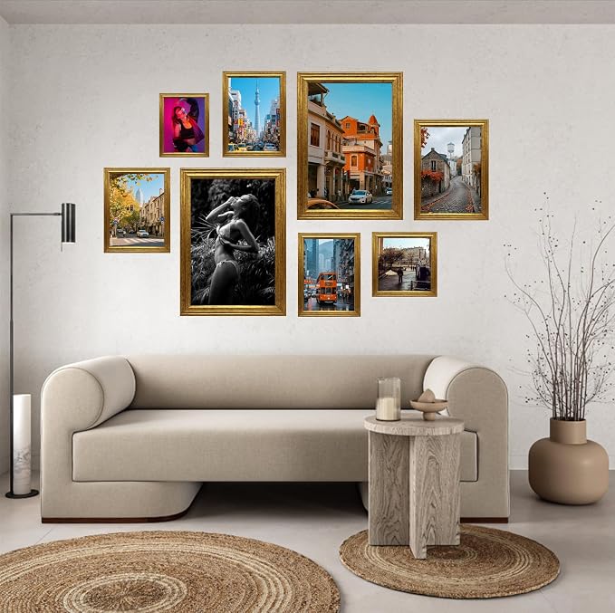 KTKDE 8.5x11 Picture Frame Set of 2, Ornate Vintage Gold Photo Frames 8.5 x 11 - Image 4