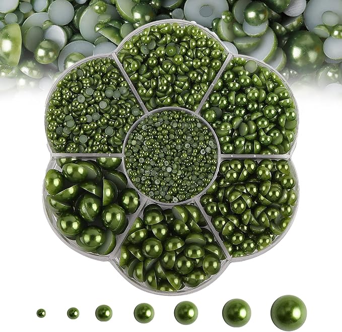 5600PCS Half Round Pearls Flatback Imitation Pearls by MLGDA