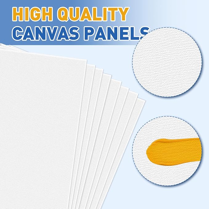 ESRICH 182 Pack Canvas with Easel Set 8 x 10 in Canvas Boards with 11.8 in - Image 4