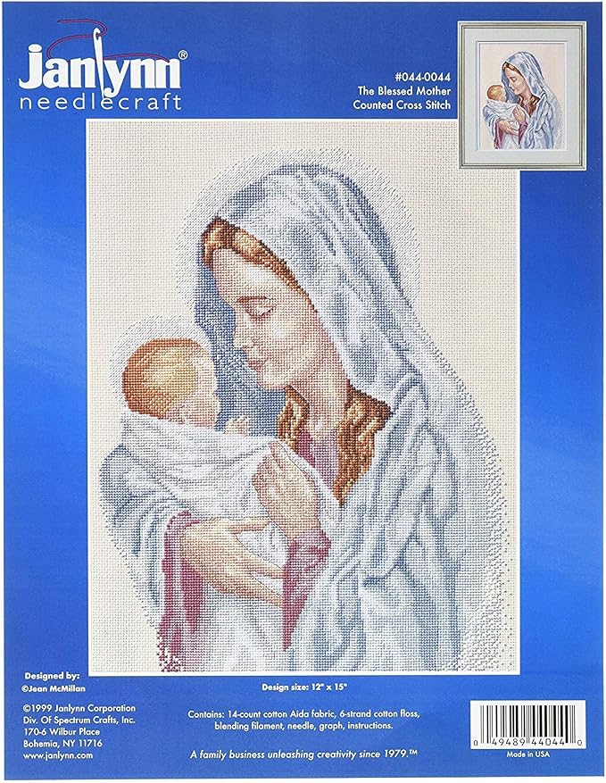 Janlynn Counted Cross Stitch Kit, The Blessed Mother by Janlynn