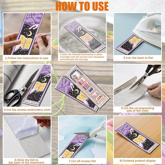 FREEBLOSS 6pcs Cross Stitch Bookmark Kit - Image 5