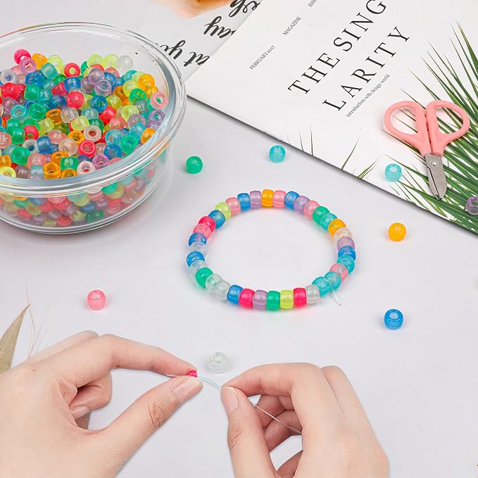 1000Pcs Glow in The Dark Pony Beads 9mm Plastic Kandi Beads Bulk - Image 6