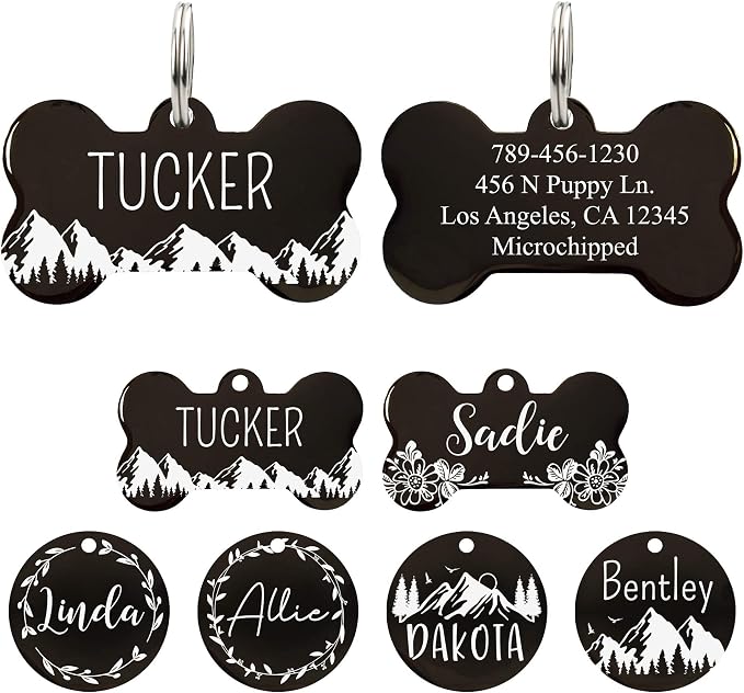 Ultra Joys Stainless Steel Pet ID Tag Dog Name Tags Personalized Front and Back by UltraJoys