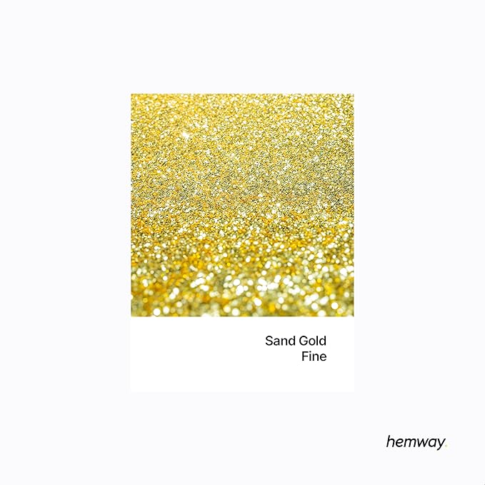 Hemway Polyurethane & Epoxy Resin Glitter 100g / 3.5oz Metallic Crystal Flake Additive for Flooring Jewelry Tumblers Glass Pigment - Fine (1/64" 0.015" 0.4mm) - Sand Gold