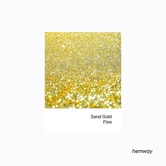 Hemway Polyurethane & Epoxy Resin Glitter 100g / 3.5oz Metallic Crystal Flake Additive for Flooring Jewelry Tumblers Glass Pigment - Fine (1/64" 0.015" 0.4mm) - Sand Gold