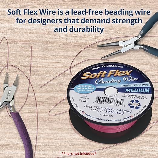 Soft Flex 49 Strand Beading Wire - Medium 0.19 Diameter - 30 Feet Nylon Design Wire