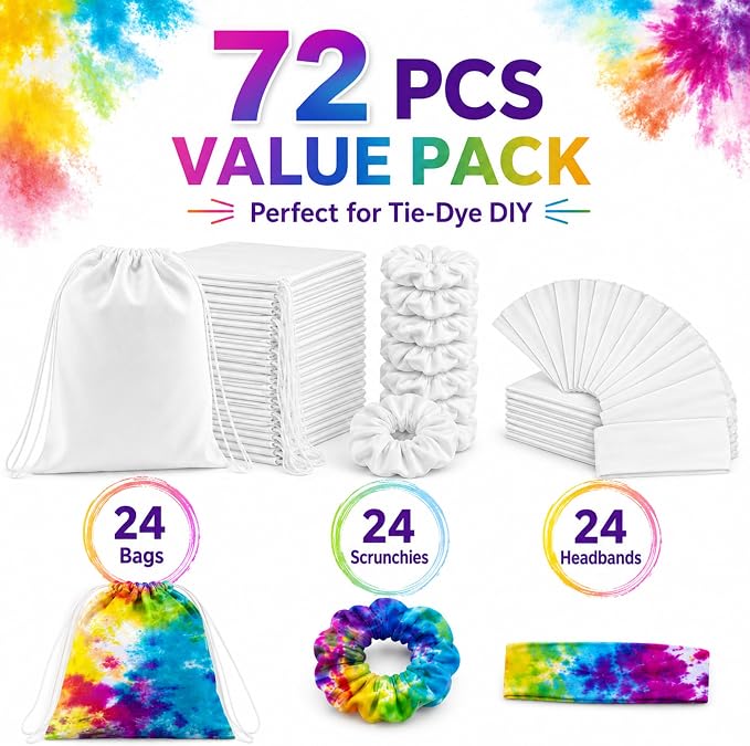 Abbylike 72 Pcs Tie Dye Party Supplies - Image 4