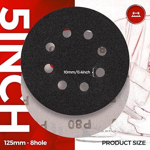 100PCS 5 inch Silicon Carbide Sanding Discs 2000 Grit, Wet Dry Orbital 5 Sander Hook and Loop Sandpaper Disc Ultra Fine Grit, Best for Metal,Automotive Precision Polishing