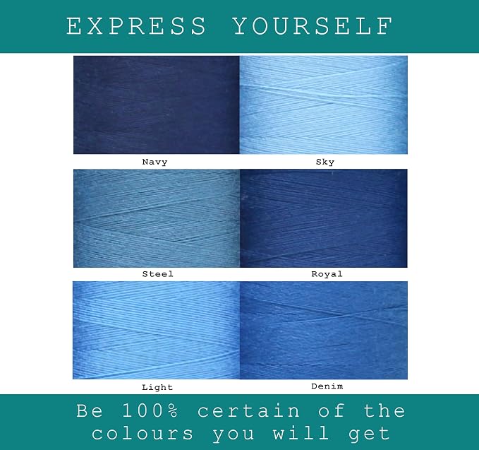 BlesSew Sewing Thread in Blue Color Tones – 6 Spools of Polyester Thread - Image 4