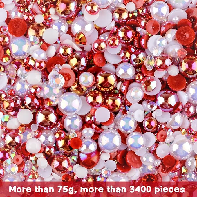 3900+ Pcs Rhinestones and Pearls Kit, 2-10mm Flatback Gems - Image 2