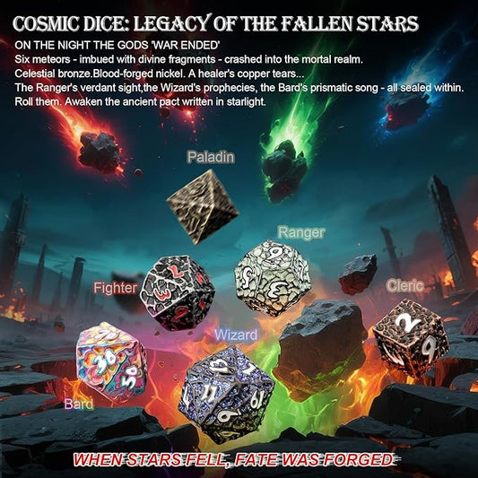 Haxtec DND Dice Set Metal Dice Compatible with Dungeons and Dragons D&D Gift TTRPG Antique Iron Red Polyhedral Dice