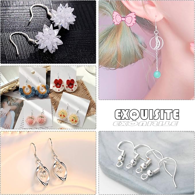 925 Sterling Silver Earring Hooks 150 PCS/75 Pairs, Ear Wires Fish Hooks | - Image 5