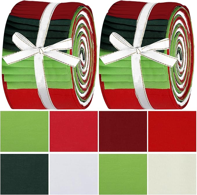 Hosuly 40 Pcs Christmas Fabric Red and Green Jelly Fabric by Hosuly