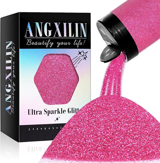 High Capacity 260g Metalic Glitter Shaker Bottle Package - Fine Glitter for Tumbler, Jewelry Making, Epoxy Resin DIY Craft, Face Body Nail Art (Plum)