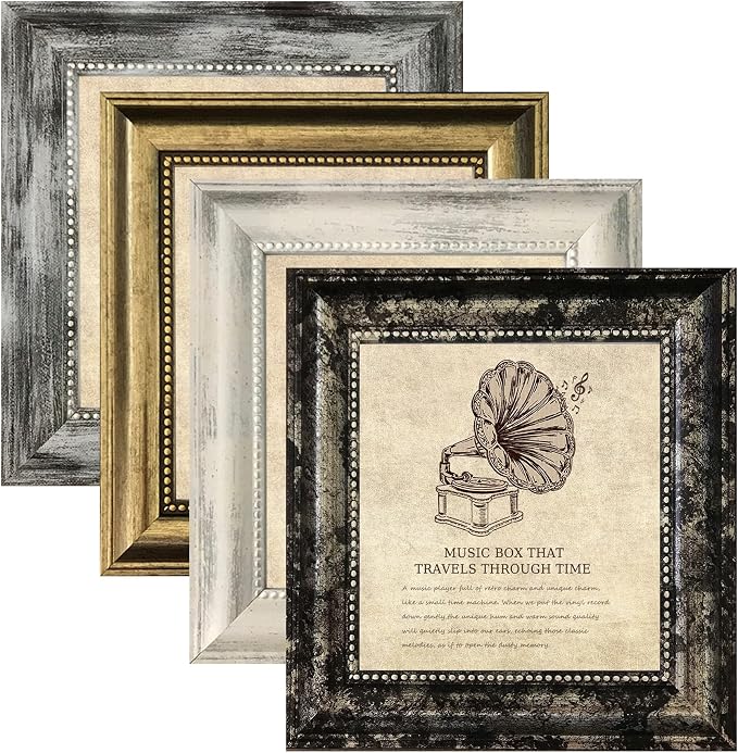 5x5 Picture Frames Set of 4- Rustic Retro Photo Frame - Image 6