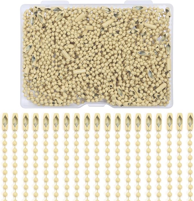 Lemonkey 100Pcs Ball Beads Chains Bulk, Cream Meta Keychains Ringsl, 4 Inch Dog by Lemonkey
