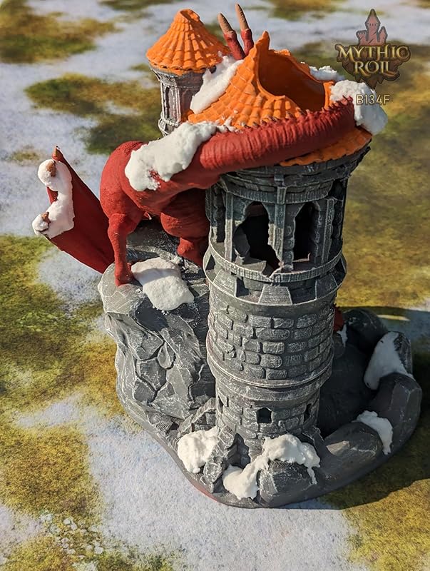Dragon 3D Printed Dice Tower - Mythic Roll Collection - Unchained Games - Ascend to New Heights with your Rolls! (26.) Silk-Jade Green)