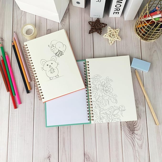 DSTELIN 2 Pack Mini Sketch Books, 7.5 x 5.1 Inch, Spiral Bound - Image 6