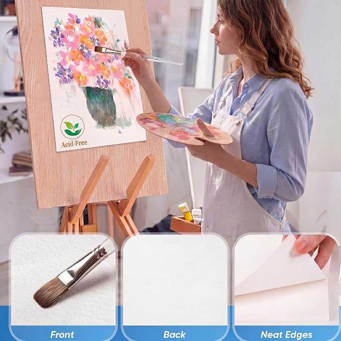 TaoBary 300 Pcs 12 x 18 Inch Watercolor Paper Sheet Bulk 110 lb 230 GSM White - Image 5