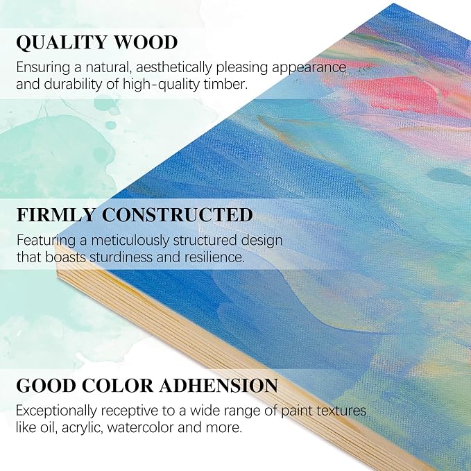 Aodaer 2 Pack Wood Panels 8 x 10 Inch Wooden Panels Canvas Unfinished Craft - Image 4
