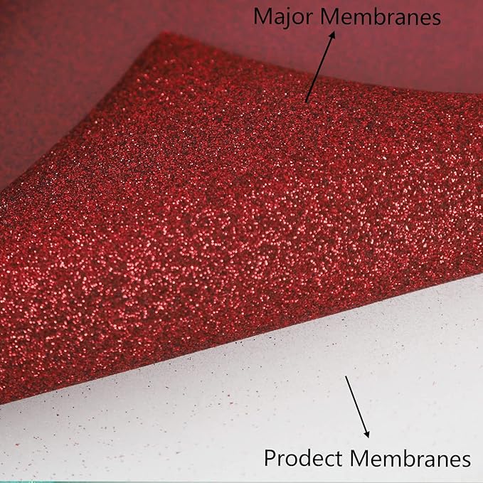 FUNKAKA Glitter Red HTV Heat Transfer Vinyl Rolls, 12" x 25ft PU Iron on Vinyl for T-Shirt Red Glitter HTV Vinyl for All Cutter Machines Easy to Cut & Weed for Heat Vinyl Design