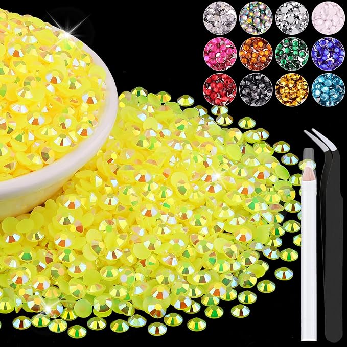 6000PCS 4mm Resin Jelly Rhinestones in Bulk, Bedazzling Flatback Crystals by BELLEBOOST