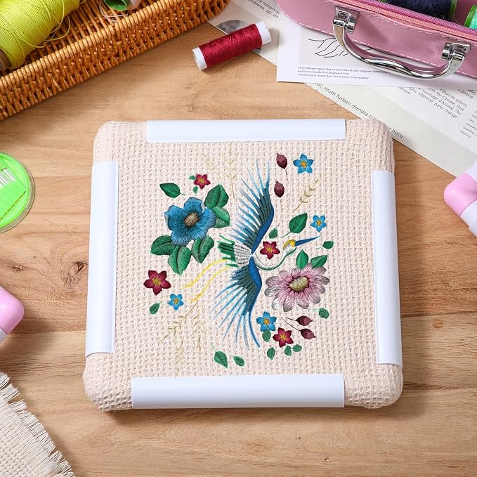 Janinka Embroidery Hoop 3 Pcs Cross Stitch Hoops and Frames White Rectangular - Image 5