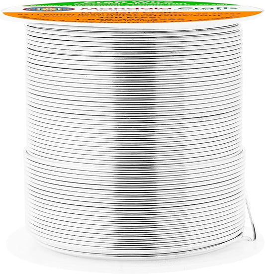 Mandala Crafts 22 Gauge Anodized Aluminum Craft Wire for Jewelry Making - 100 FT Colored Flexible Silver Tone Wire - Bendable for Bonsai Armature Crafting Sculpting