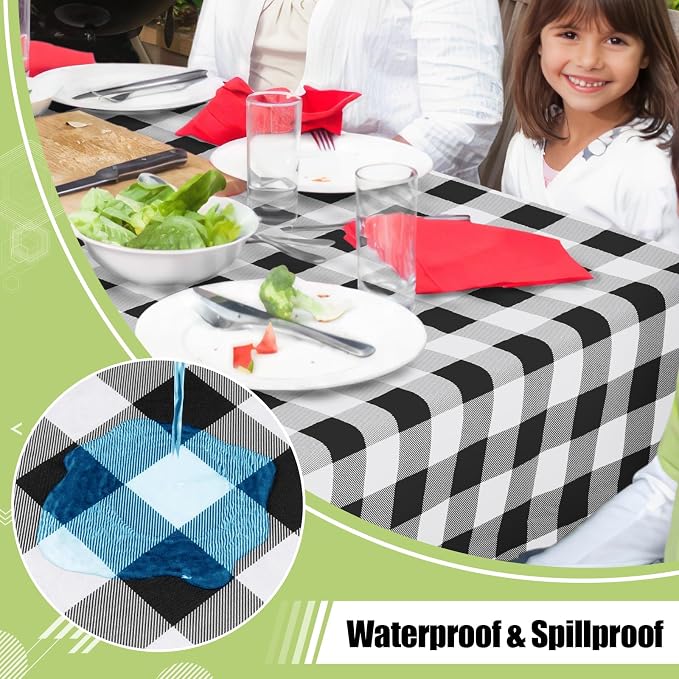 Smiry Oval Table Cloth, Waterproof Vinyl Tablecloths - Image 2