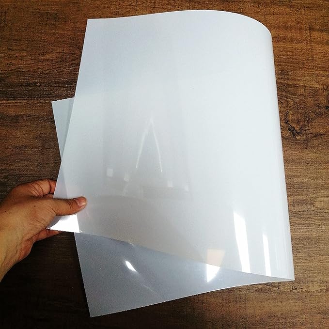BANLTRE 12 x 24 inch Flat Packaging 10 Sheets 7.5 mil Mylar Sheet Milky Translucent PET Blank Stencil Making Sheet for Cutting, Cut Tool Template Material (Flat Packaging)