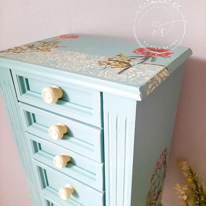 Dixie Belle Paint Company Chalk Finish Furniture Paint - Sea Glass (8oz) - Matte Pastel Blue/Green Chic Chalk Mineral DIY Furniture Paint