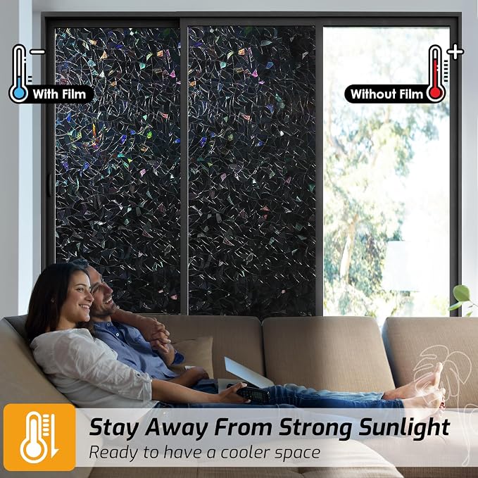 LUTE Blackout Window Film, Sun Light Blocking Window Film, 35.4" x 157.4" | - Image 5