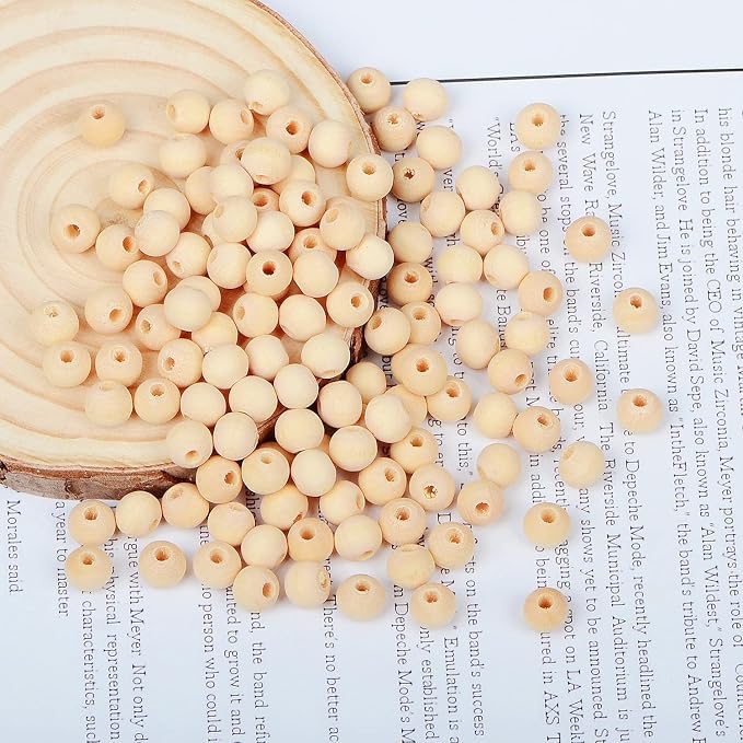 300Pcs 8mm Wooden Spacer Beads - Image 3