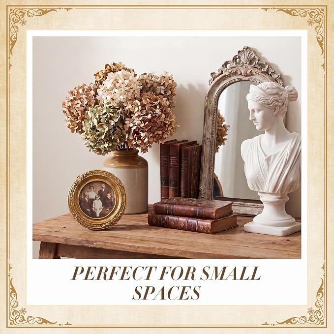 Qunclay Vintage Mini Picture Frames Set of 4, Round Rectangle Ornate Small - Image 6