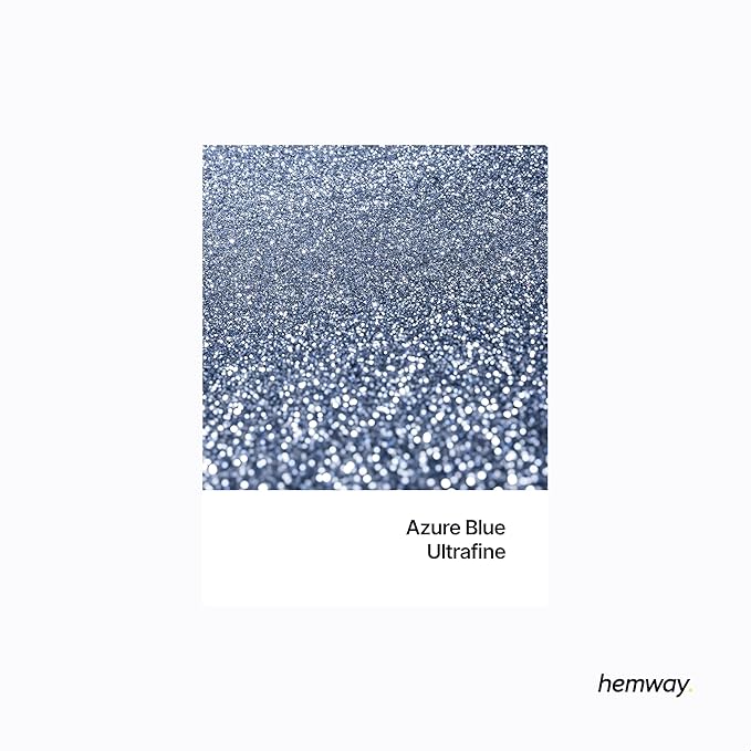 Hemway Polyurethane & Epoxy Glitter Metallic Crystal Flake Additive for Flooring, Jewellery Making, Tumblers and Resin 100g / 3.5oz - Ultrafine (1/128" 0.008" 0.2mm) - Azure Blue