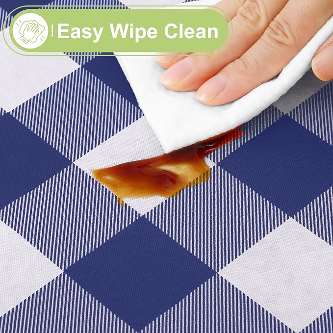Smiry Square Table Cloth, Waterproof Vinyl Tablecloth - Image 3