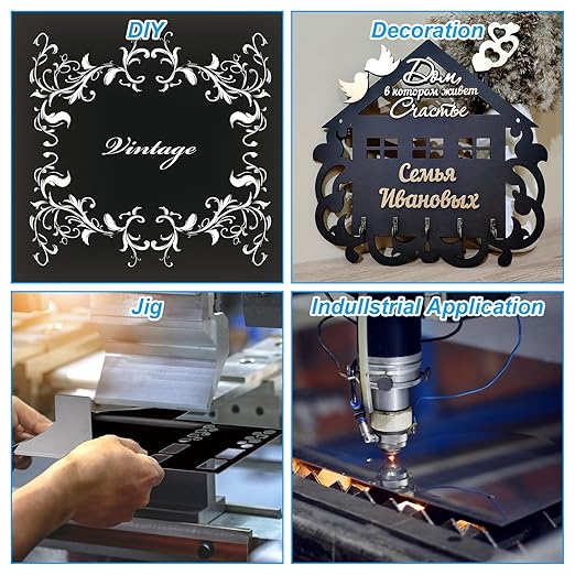 3 Pack 5052 Aluminum Sheet Metal 12 x 12 x 1/16 (0.06”) Inch Black Anodized Aluminum Sheet 1.5MM Thin Aluminum Plates Engraving Blanks for Laser Engraving, Crafting, Decoration
