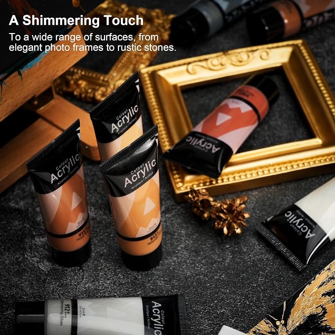 AUREUO Penny Copper Acrylic Paint, 4 Fl Oz / 120ml Single Tube, Rich Pigment - Image 6
