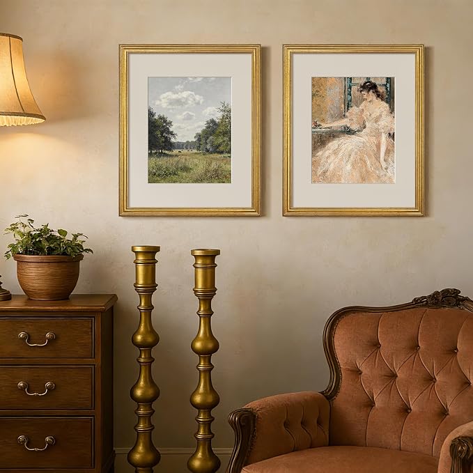 upsimples Vintage 16x20 Frames, Antique Gold Frames Display 11x14 - Image 6