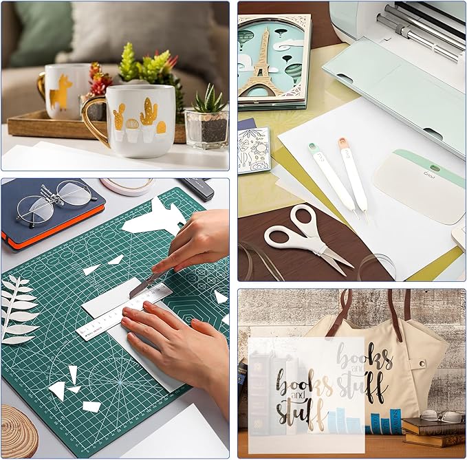 FSWCCK 25 Pcs 7.5mil 12 x 12 Inch Milky Translucent PET Blank Stencil Sheets, Mylar Sheets for Stencils, Template Plastic for Quilting Mylar Stencils, Laser Cutting, Gyro-Cut Tool Template Material
