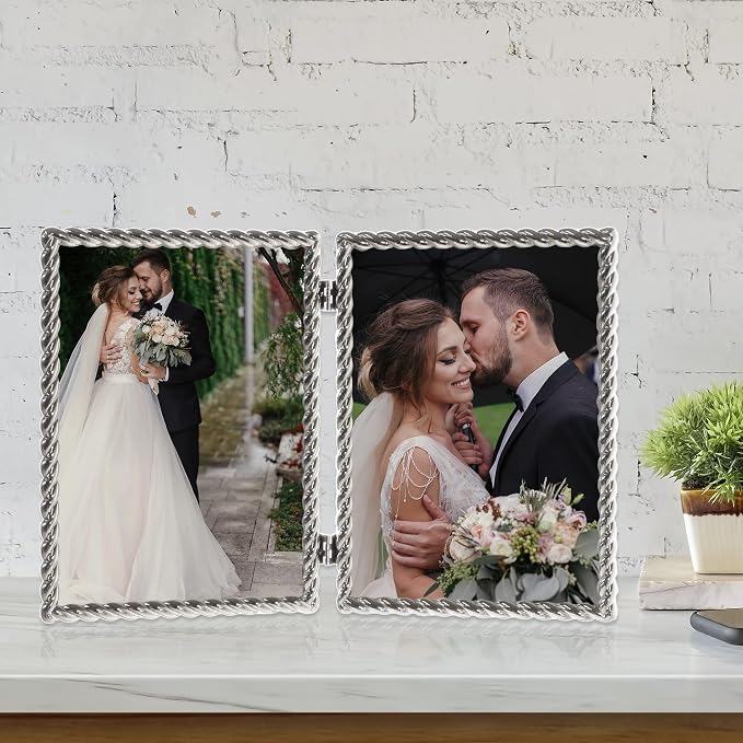 Lawrence Frames Metal Frame, Rope Design, 5x7 Double - Image 3