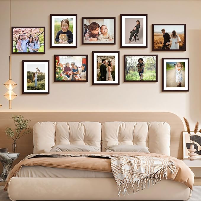 FIXSMITH Brown 8x10 Picture Frame Set of 2, Collage - Image 7