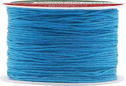 Mandala Crafts 1mm 109 Yards Light Blue Cotton Waxed Cord for Jewelry Making Bracelet Cord Waxed String - Beading String Thread Jewelry Cords for Necklaces String