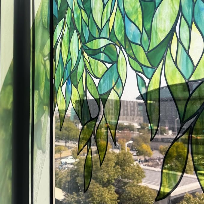 Original Hand Drawn Faux Stained Glass Window Hanging Clings - Image 5