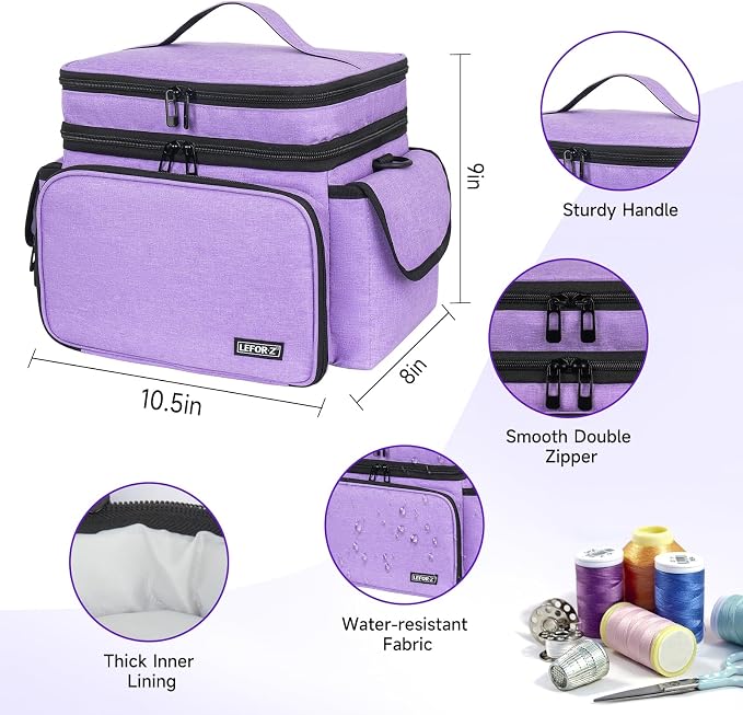 LEFOR·Z Sewing Supplies Organizer Storage Bag, Double-Layer Protable Travel - Image 8
