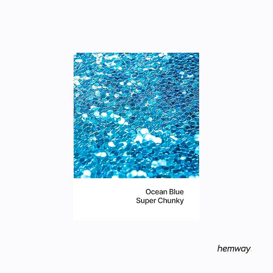 Hemway Glitter for Resin 100g Ocean Blue Metallic Crystals for Epoxy Craft Super Chunky Flakes Tumblers Wax Melt