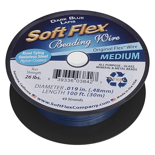 Soft Flex 49 Strand Beading Wire - Medium 0.19 Diameter - 100 Feet Nylon Design Wire
