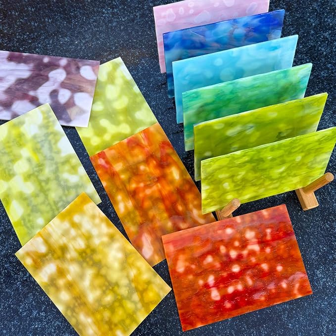LITMIND 12 Sheets Mottled Opal Premium Stained Glass Sheets – 6 x 4 Inch - Image 3