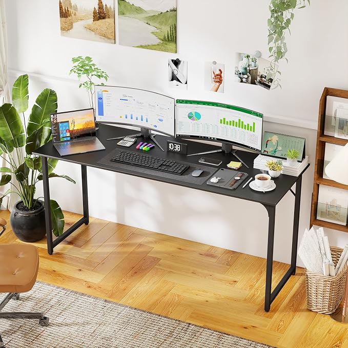 PayLessHere | 63 Inch Computer Desk | Black | Office Desk - Image 7
