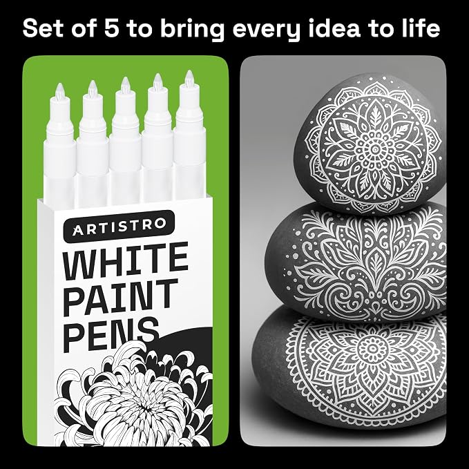 ARTISTRO 5 White Paint Pen for Rock, Painting - Image 6
